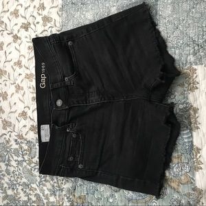 Black denim cut off shorts